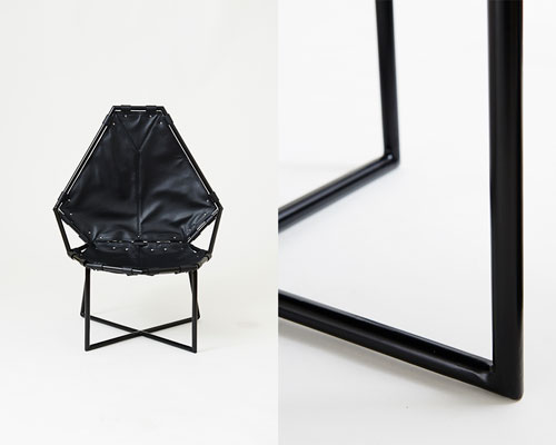 135° Chair + Ottoman Side View + Detail Seat